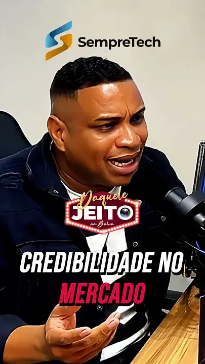 Thumbnail vertical do podcast Daquele Jeito sobre credibilidade no mercado