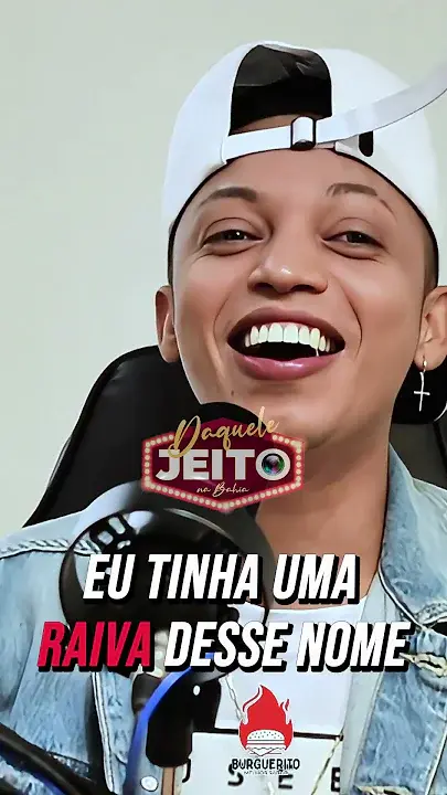 Thumbnail vertical de corte do podcast Daquele Jeito com a frase Eu tinha uma raiva desse nome